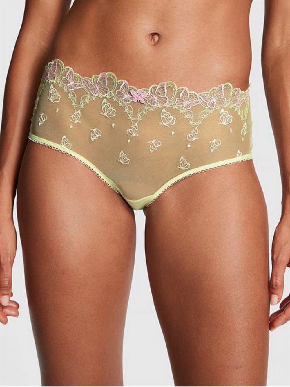 NWT Victoria’s Secret wink Lace Hipster Panty butterflies yellow XL